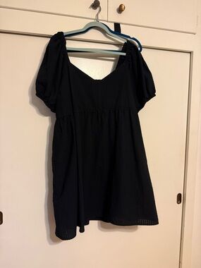 Black Puff Sleeve V-Neck Women’s dress